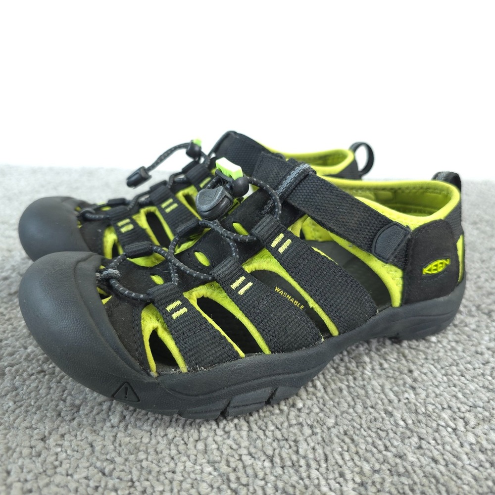 KEEN Newport H2 Boys Size 3 Sandals Beach Hiking Shoes Black Yellow Youth